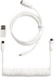 Keychron Cablu de date Keychron Coiled Aviator 8K USB-C - 5 pini (GX12) M/F, 1, 7 m, alb + adaptor tip A-C (CAB-48)