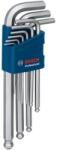 Bosch Set chei hexagonale in L cu cap sferic Bosch, 1.5-10mm, 9 piese (1600A01TH5) Cheie imbus