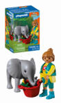 Playmobil Jucarie De Rol Ingrijitor Zoo Si Pui De Elefant - Playmobil My Life - Animals & Friends (pm72092)