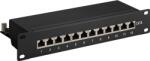 GOOBAY Patch Panel CAT6 cu 12 porturi negru, Goobay (PNL-PATCH-12P/C6/STP-GBAY)