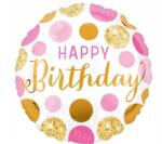 GoDan Fólia Lufi Pink And Gold Happy Birthday 46CM