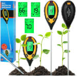 Malatec 4in1 tajavizsgáló, Talajhőmérő, PH sav teszter , talaj nedvességmérő 20cm hosszú szonda