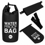 Malatec Vízálló vitorlazsák, Szorosan záródó vízálló hátizsáh vizi sportokhoz, 20 Liter - fekete