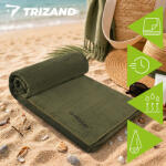 Trizand Gyorsan Száradó Mikroszálas Törölköző - 120x60 cm, Szupernedvszívó Strandtörölköző és Sporttörölköző Hordozótokkal- Sötétzöld