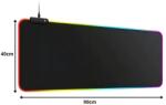  Gamer egérpad fekete RGB LED 900x400mm