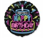 GoDan Fólia Léggömb Happy Birthday Neon 45CM