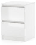 WIPMEB SIMPLE Komoda 40 2S biały/biały połysk (wipPUSIKO02BBBP005010)