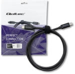 Qoltec USB 2.0 típusú C kábel | USB 2.0 típusú C kábel 240W | QC 5.0 | PD | 1m | Fekete (52361)