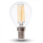 V-TAC Átlátszó LED izzó filament COG E14 P45 6W 3000K kisgömb - 212845 (212845)