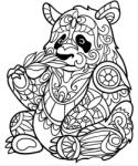 Adrian Martinkovič Homokfestés sablon Panda zentangle (9876412)