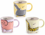 Decorer Set 3 cani ceramica multicolora Savannah Ø 9, 5 cm x 10 H, 3 x 480 ml (A71.52.33)