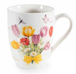 Decorer Cana portelan multicolor in cutie cadou metal Flower Ø 8 cm x 10, 5 H, 300 ml (A72.14.95A)