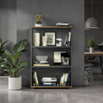 Adore Biblioteca Adore Rio Mini, 3 rafturi, Alb - Nuc - Antracit, 72x109x34 cm (RKT-330-AX-1) Biblioteca
