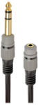 Gembird A, 63M35F, 0.2M , Adaptor audio 6.35mm la 3.5mm, 0.2m, gold, plated, black (A-63M35F-0.2M)