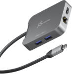 j5create JCD3191-N, Vezetékes, USB 3.2 Gen 2 (3.1 Gen 2) Type-C, 140 W, 10, 100, 1000 Mbit/s, Szürke, Space Grey