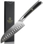 Sunnecko Santoku kés Sunnecko Elite A Series - 5", damaszkuszi acél VG10 (ED895)