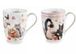 Decorer Set 2 cani portelan in cutii cadou metal Pisicuta Ø 8 cm x 10, 5 H, 300 ml (A72.14.96)