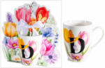 Decorer Cana portelan multicolor in cutie cadou litera D Ø 8 cm x 10, 5 H, 300 ml (A72.15.02)
