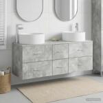 vidaXL Set de mobilier pentru baie 3 buc. Gri Beton GartenMobel Dekor (3405958)
