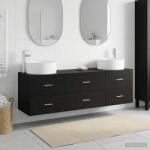 vidaXL Set de mobilier pentru baie 3 buc. Negru 49, 5 x 44, 5 x 65, 5 cm GartenMobel Dekor (3405940)