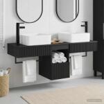 vidaXL Set dulap baie 3 buc. Negru 53 x 35 x 39 cm Lemn prelucrat GartenMobel Dekor (3405608)