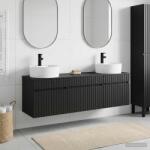 vidaXL Set dulap baie 3 buc. Negru 49 x 44, 5 x 65 cm Lemn prelucrat GartenMobel Dekor (3405748)