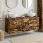 vidaXL Set dulap baie 3 buc. Stejar fumuriu 49, 5 x 35 x 63 cm GartenMobel Dekor (3405799)