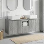 vidaXL Set dulap baie 3 buc. Sonoma gri 49, 5 x 41 x 63 cm GartenMobel Dekor (3405643)