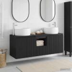 vidaXL Set dulap baie 3 buc. Negru 49, 5 x 44, 5 x 66 cm Lemn prelucrat GartenMobel Dekor (3405718)