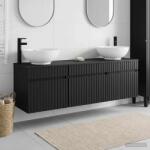 vidaXL Set dulap baie 3 buc. Negru 49 x 44, 5 x 66, 5 cm Lemn prelucrat GartenMobel Dekor (3405758)