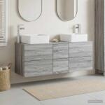 vidaXL Set dulap baie 3 buc. Sonoma gri 49, 5 x 41 x 63 cm GartenMobel Dekor (3405832)