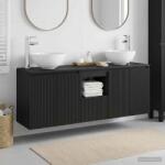 vidaXL Set dulap baie 3 buc. Negru 49, 5 x 35 x 63 cm Lemn prelucrat GartenMobel Dekor (3405618)