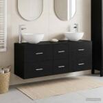 vidaXL Set dulap baie 3 buc. Stejar Negru 49, 5 x 35 x 63 cm GartenMobel Dekor (3405796)