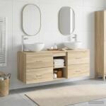 vidaXL Set dulap baie 3 buc. Stejar Sonoma 49, 5 x 41 x 64, 5 cm GartenMobel Dekor (3405805)