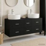 vidaXL Set de mobilier pentru baie 3 buc. Negru 49, 5 x 44, 5 x 65 cm GartenMobel Dekor (3405884)