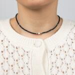 Ezera Colier Choker Mihit din pietre naturale de Jad Bleumarin cu accesorii si sistem de inchidere din argint 925 (CCMOH925)