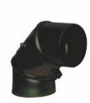 Inoxterm 120 mm belső átmérőjű 90°-os kazán füstcső könyök - fekete (Ø120 mm) (P1002) - latvanykandallo