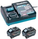 Makita 2db BL4050 Li-ion akkumulátor 40V XGT 5, 0Ah +DC40RA töltő (1911V6-0)