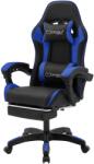 ML Design ML-Design ergonomikus gamer szék műbőrből, kék, karfával, fejtámlával, deréktámasszal, dönthető funkcióval és lábtartóval, forgatható verseny gamer szék számítógéphez, videójátékokhoz, irodába (490018