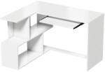 HomCom Sarokasztal 120 x 100 x 76 cm, számítógépasztal billentyűzettartóval és nyitott polcokkal, fehér (836-629V90WT)