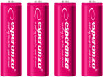 Esperanza Tölthető akkumulátor NI-MH AA 2000mAh 4db, piros 73332 (EZA104R)