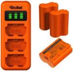 ROLLEI tripla akku töltő + 3× NP-W235 akku (20086)