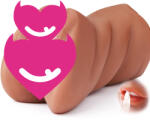 SuperLove 3in1 Realistic Face Mouth-Pussy-Anal Masturbator Tan