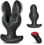 SuperLove E-Stim Expanding Vibrating Butt Plug with Remote Black