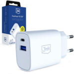 3mk Protection Зарядно устройство 3mk Wall Charger GaN - USB, Type-C 25W, QC4 - Бяло