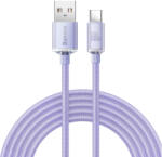 Baseus USB към Type-C кабел за данни 100W, 2m - Baseus Crystal Shine (CAJY000505) - лилав