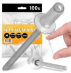 TRCR 100x Letéphető Szegecsek 4, 8x10 mm Alumínium Acél Horganyzott Rozsdamentes Ni Iu (SE030311361)