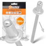 Polax 100x Törhető szegecsek 4x6 mm Alumínium horganyzott Strapabíró szegecs Ezüst 9 9T (37-007(X2))