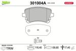 VALEO set placute frana, frana disc VALEO 301004A (301004A)