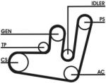 CONTITECH Set curea transmisie cu caneluri CONTITECH 6PK1660D1 (6PK1660D1)